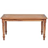 Eleganz Batavia - Mesa de centro colonial de madera de teca finamente pulida, 90 x 50 x 45 cm, duradera y elegante para salón