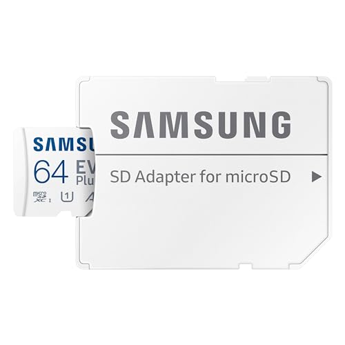 Image of Samsung EVO Plus microSD Memory Card + Adapter, 64GB microSDXC, Speeds Up to 160 MB /s, UHS-I, C10, U1, V10, A1, Upgrade Storage for Phones, Tablets, Gaming Consoles, DSLR Cameras, PCs, MB-MC64SA /AM