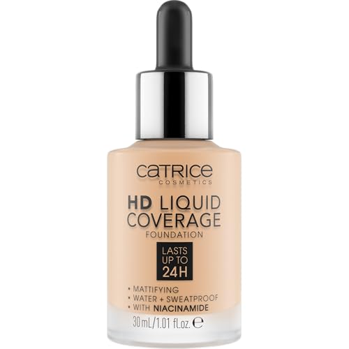 Catrice | HD Liquid Coverage Foundation | Flawless, High Coverage | Vegan & Cruelty Free (008 | Fair Beige)