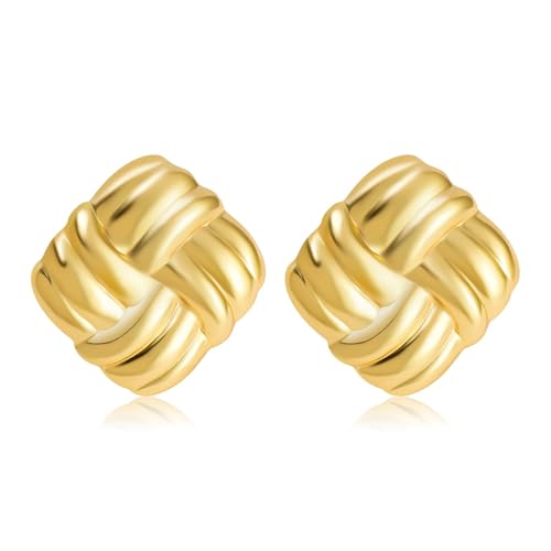 Pendientes Mujer Oro Aro Retorcido, Dorados para Fiesta - Regalos Joyería para Mujeres y Niñas