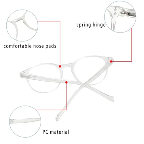 Image of 5 Pairs Reading Glasses - Standard Fit Spring Hinge Readers Glasses for Men and Women
