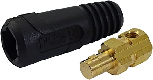 RIVERWELD Conector de painel de cabo de solda TIG - plugue e soquete Dinze de ajuste rápido 315Amp D