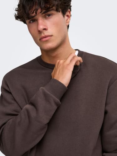 Only & Sons Herren Onsceres Crew Neck Noos, Coffee Bean, S – Ansicht 3