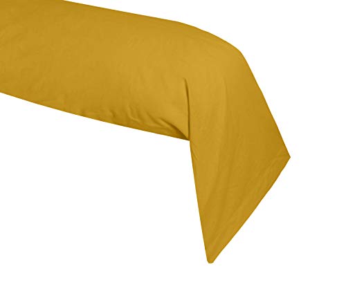 STOF - Taie Traversin - Modèle Alicia - Moutarde - 45x185 cm - 100% Coton