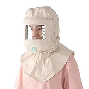 Generic Sand Blasting Hood, Anti Dust Protective Built - In Safety Helmet Breathable Comfortable Sandblaster Face Shield for Sand Blasting'