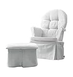 Glider Skirt, Universal Fit Safety Skirt for Glider Chair and Ottoman for Nursery, Baby Proofing Pinch Guard, Glider Chair and Ottoman Sold Separately, Lunar Grey Color