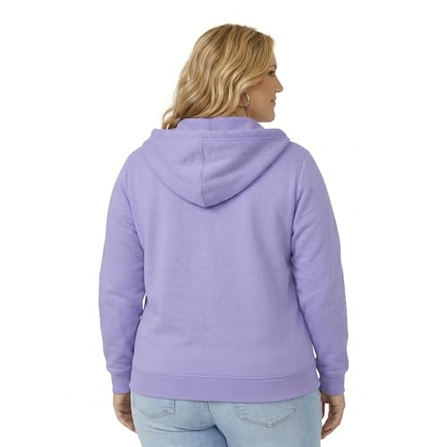 Image of HOODLIFE True-Fit Women's Plus Size Zip-Up Hoodie Jacket - Soft Cotton Fleece Sweatshirt with Hood, Full Zipper, Pockets - Casual Everyday Winter Wear