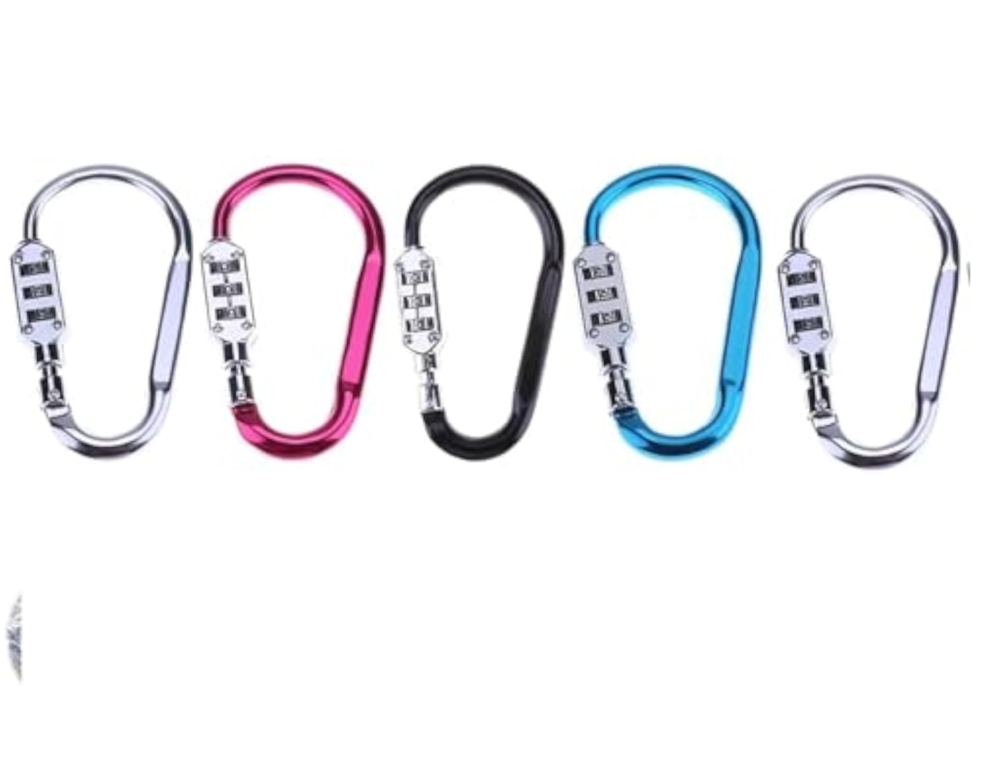 3-Digit Combination Hook Keyring, Pocket-Sized Safety Lock