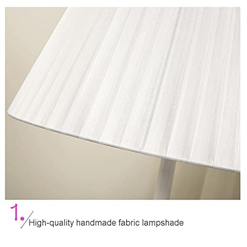 Lámpara de pie moderna LED para despacho y dormitorio con interruptor de pie blanco roto 6