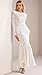 LRISES Womens Floral Lace Backless V-Back Dress White Long Sleeves Bridesmaid Formal Evening Wedding Party Maxi Dresses