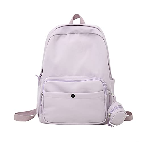 UKKD Mochila Mochila De Nylon A Prueba De Agua Mochila De Gran Capacidad Color Sólido Bolso De Viaje Colegio Universitario para Adolescentes Mochilas para Computadora Portátil Cover