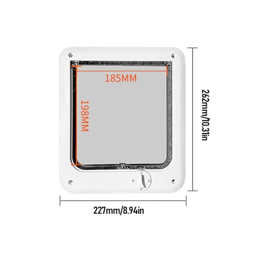 Hamwesh PET -Klappenentür, Multifunktionale Minimalistische Design Katzenklappen -Tür 4 -Wege -Swing -Design -Hundetür mit Einfacher Installation Modernes PP -Material für Zaunfenster (M)