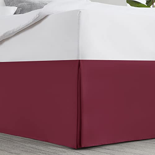 Image of Nestl Red Heaven Full Bed Skirt - Full Size Bed Skirt 14 Inch Drop - Brushed Microfiber Bed Skirts - Hotel Quality Pleated Bed Skirt - Shrinkage & Fade Resistant