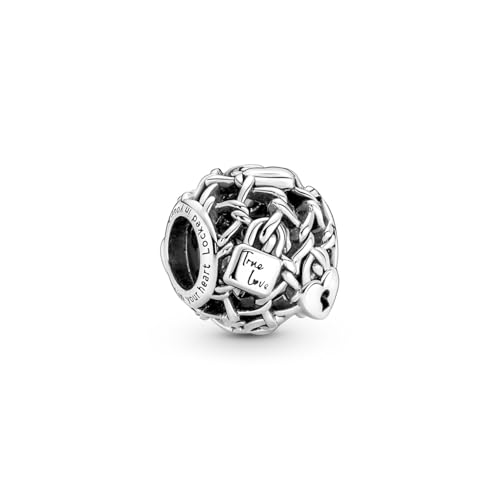 PANDORA Openwork Chain Link Padlock Charm - Gift for Her - Compatible Moments - Sterling Silver - With Gift Box2