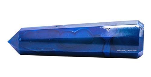 Image of Amazing Gemstone Blue Agate Crystal Towers ~ Natural Healing Crystal Point Obelisk for Reiki Healing and Crystal Grid (2 inch to 3 inch INCH)