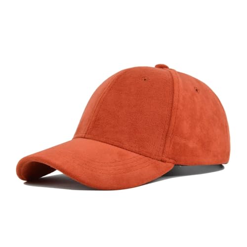 Gorra de béisbol retro de ante sólido unisex con cierre de piel sintética