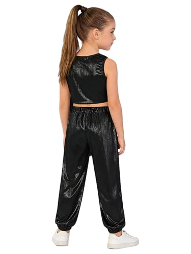Ensemble complet de danse moderne jazz noir avec pantalon souple - 2