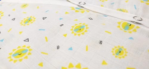 Image of TUMMY TIME - 100% Cotton Muslin Button Jabla | White Printed Jhabla | Assorted Pack of 5 | Size - Newborn | for Boys & Girls | Summerwear Jabala | Sleeveless Vest | Baby Products (3-6 Months)