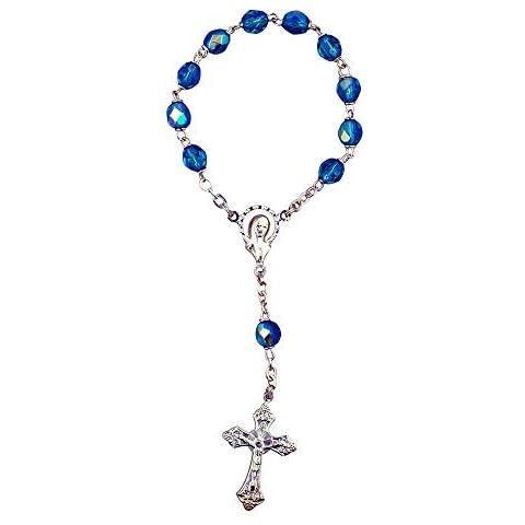 Vatican Imports One Decade Rosary on Chain with Silver-Tone Crucifix and Blessed Mother Center | Great Catholic Gift for First Holy Communion and Confirmation | Made in Italy Cover