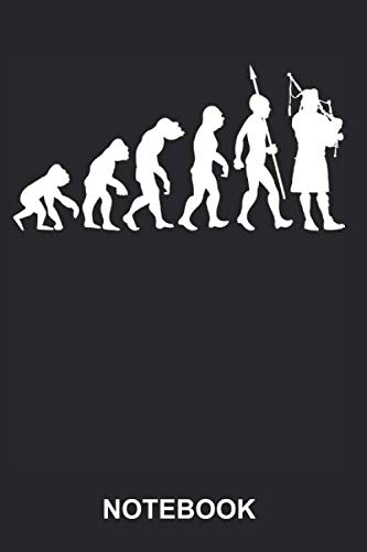 Notebook: Bagpipes Bagpiper Player Bagpiping Scottish Musician Music Scotland Funny Cute Evolution | Diary, Notebook and Journal | Size 6" x 9" | 120 Lined Pages | Softcover | Blank Wide Ruled Paper