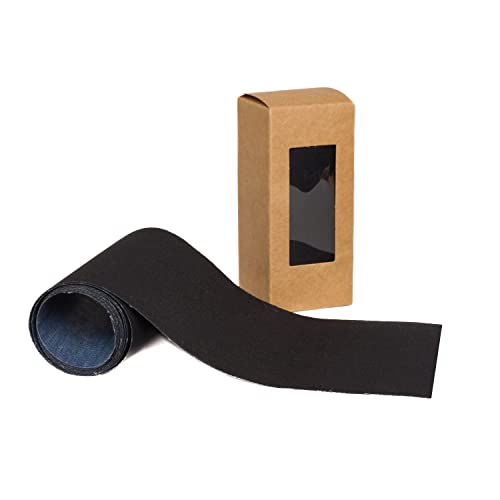 Johnson & Smith Iron Roll - 4\" Width x 60\" Length Iron On for Clothing, Pants Repair - Adhesive Fabric Patches - Easy to Use, Fast Result, No Sewing Needed - Black