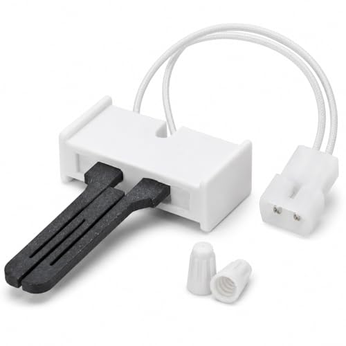 ELJ Parts Universal Gas Dryer Igniter Flat Tip White Ceramic Base 2-Pin Connector Compatible with GE WE4X750 Whirlpool 4391996 Electrolux 5303937186 Ken-more AP3094138 239233 with 2 Wire Nuts