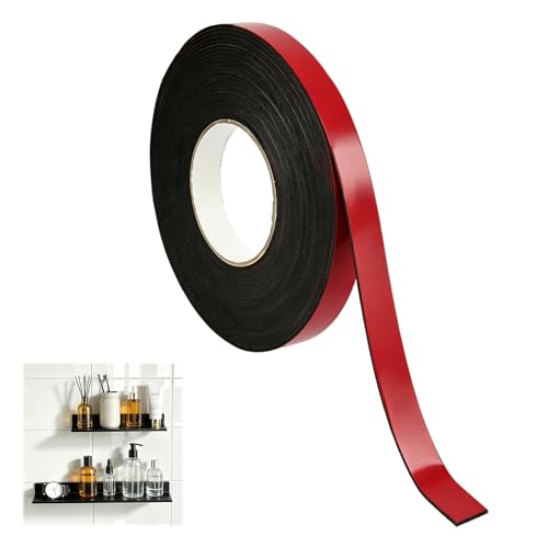 Cinta Adhesiva de Doble Cara 10 m x 20 mm x 2 mm, Cinta de Espuma Fuerte, Resistente al Agua para Fijación en Pared, Hogar, Coche, Manualidades