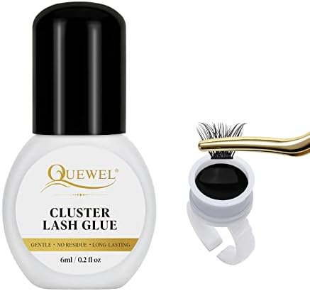 Quewel Lash Clusters Glue 6Ml Cluster Lashes Black Eyelash For Diy Extensions Long-Lasting Waterproof&No Irritation(Black, 6Ml)