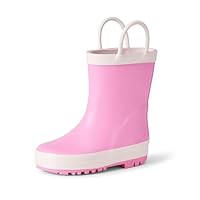 Amazon Essentials x Sofia Grainge Unisex Kids' Waterproof Rubber Wellington Boots, Rose, 7 UK Child