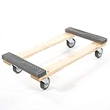 US Cargo Control Dolly for Moving with Rubber Caps, (1,000 lbs. Load Capacity) Heavy Duty 4 Wheel Dolly for Moving Heavy Items, Non-Marking 4' Rubber Swivel Wheels (18.5 Inch x 32.5 Inch)