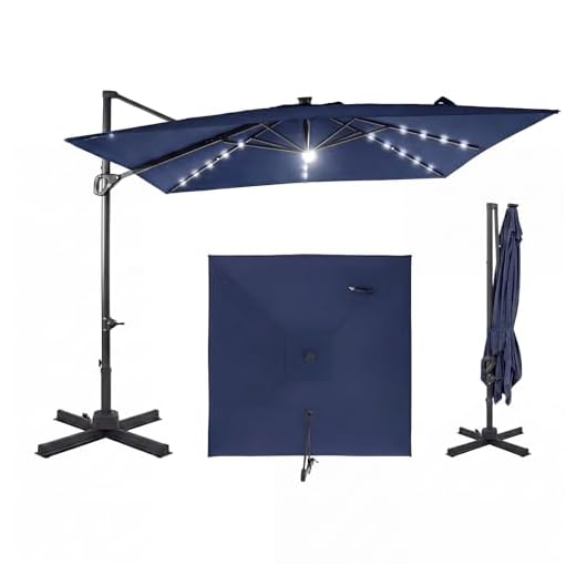 10ft Solar Lighted Patio Umbrella