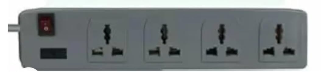 BAHUL 2 Meter Long Wire Extension Small Plug 4 Socket Extension Boards (White, 2 m)