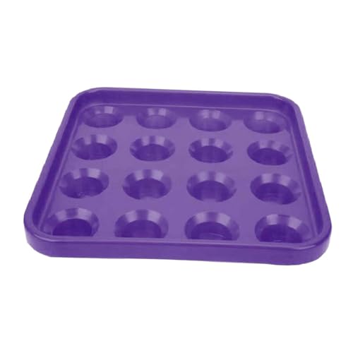 Billiard Ball Holder Tray Pool Table Accessories, Carrying Tray, 16 Holes Durable Case Thickened Easy to Use Pool Ball Tray, Purple