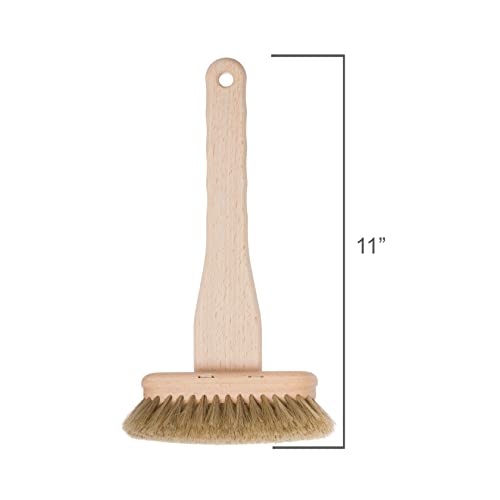 Redecker Horsehair Bathtub Brush With Untreated Beechwood Handle, 100% Made In Germany, 10-5/8 Inches, Angled Design, Natural Bristles Are Heat-Resistant And Retain Shape, Hanging Loop For Storage #TOP2