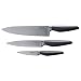 Ayesha Curry Home Collection Japanese Steel Cooking Knife Set, Charcoal Gray, 3-Piece