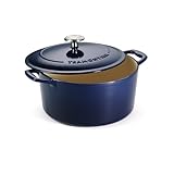 Tramontina 80131/075DS Enameled Cast Iron Covered Round Dutch Oven, 5.5-Quart, Gradated Cobalt