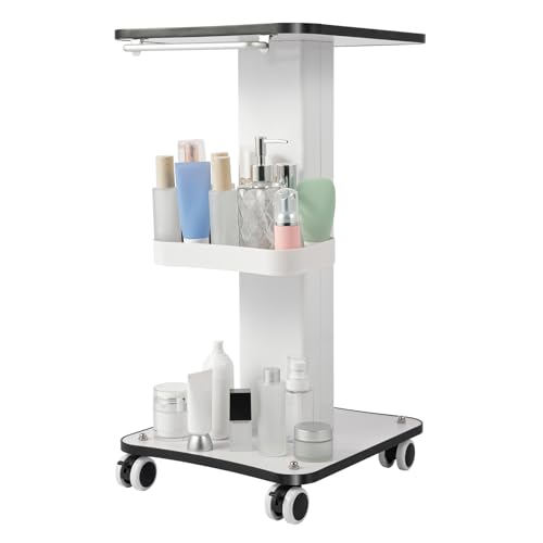 Dfmyhked Beauty Trolley Cart With Wheels And Tray, Aluminum Esthetician Cart, Aluminum Salon and Spa Equipment Rolling For Placing Various Beauty Equipment