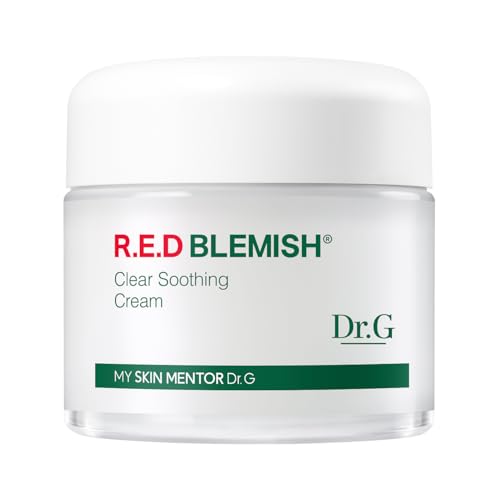 Dr.G Red Blemish Clear Soothing Korean Moisturizer Face Cream, 70ml - Cica Cream, Korean Skin Care Moisturizer, Korean Face Moisturizer, Facial Moisturizer, Korean Skincare, K Beauty Skincare Coreano