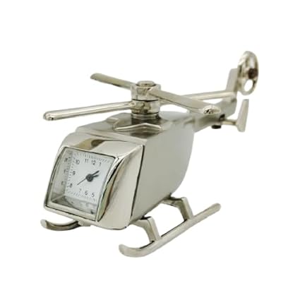 NXZ Analog Table Clock & Helicopter Miniature Desk Clock, Paper Weight Showpiece for Home/Office Decor