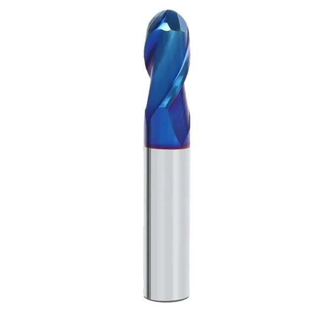 1 szt. 55 stopni 2-ostrzowy frez kulisty HRC65 z węglika spiekanego CNC 20mm trzpień do metalu(HRC65,R4x16xD8x150L)