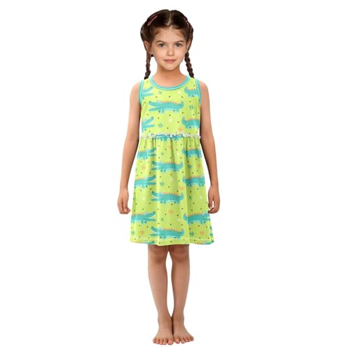 Girls Tank Dress Little Girl A-Line Sundress Sleeveless Dress Summer Dresses 2-8Y4