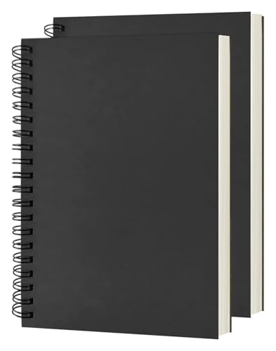 Cuaderno de bocetos de 100 páginas de 100GSM pack de 2 cuadernos en espiral de tapa blanda 7.5x5.1