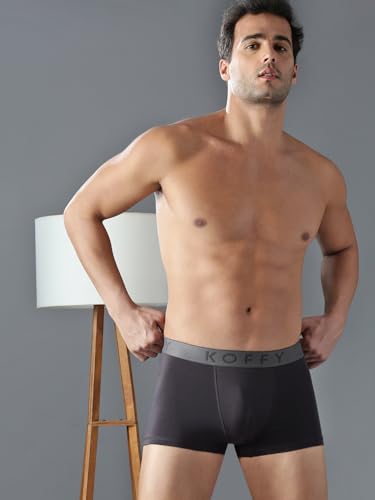 Image of KOFFY Men's Cotton Lycra Mini Trunks with 4-Way Stretch | Wrinkle-Resistant | Ultra-Soft Elastic I 2X Absorbent