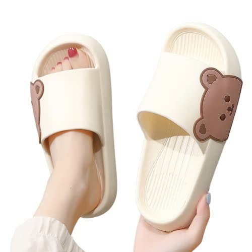 JHTPSLR Kawaii Bear House Slippers for Women Teen Girls Cute Summer Slides Sandals Shower Slippers for Indoor Home Bedroom Outdoor Beach Pool Spa Soft EVA Comfortable Non-slip2