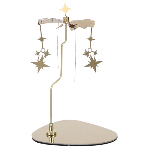 Cabilock Candelabro Giratorio de Acero Inoxidable con Soporte para Vela Tealight Portavelas Rotatorio para Decoración Romántica de Boda Navidad Invierno Bandeja para Mesa