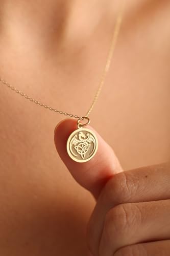 Collier dragon gravé en argent plaqué or, le cadeau mixte idéal