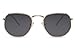 Cheapass Sonnenbrille Hexagonal Gold Grau Getönt UV-400 Kleine Grund -Accessoire Metall Damen Herren