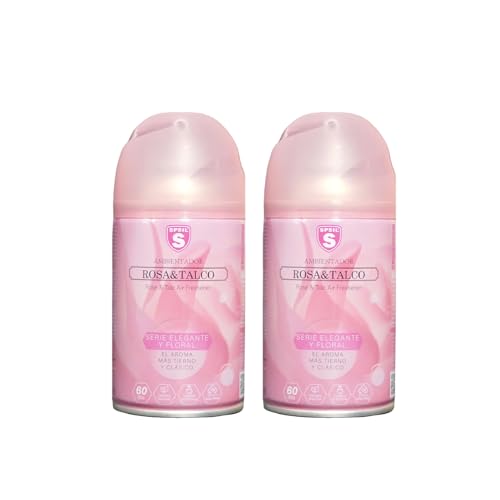 SPSIL Pro Spray Ambientador para Casa y Baño Rosa&Talco 250mlX3-Fragancia Larga Duración 60 Días,Elimina Malos Olores,con Extractos Naturales,para Difusor Automático o Uso Manual