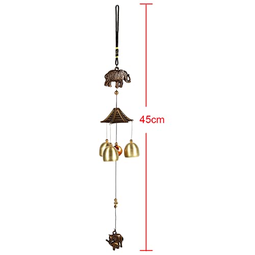 YOUTHINK Sinos de vento, decoração de porta de sino de vento de elefante de metal antigo sinos de ve