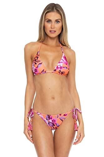 Becca by Rebecca Virtue Women's Cheryl Reversible Sliding Triangle Bikini Top Multi S